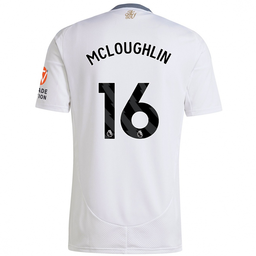 Kids Football Olivia Mcloughlin #16 White Away Jersey 2024/25 T-Shirt