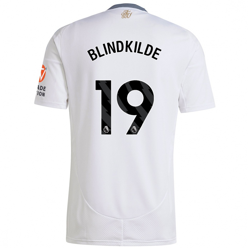 Kids Football Laura Blindkilde #19 White Away Jersey 2024/25 T-Shirt