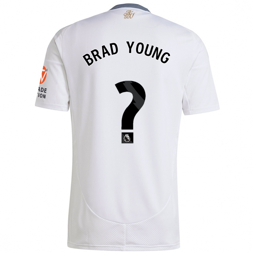 Kids Football Brad Young #0 White Away Jersey 2024/25 T-Shirt