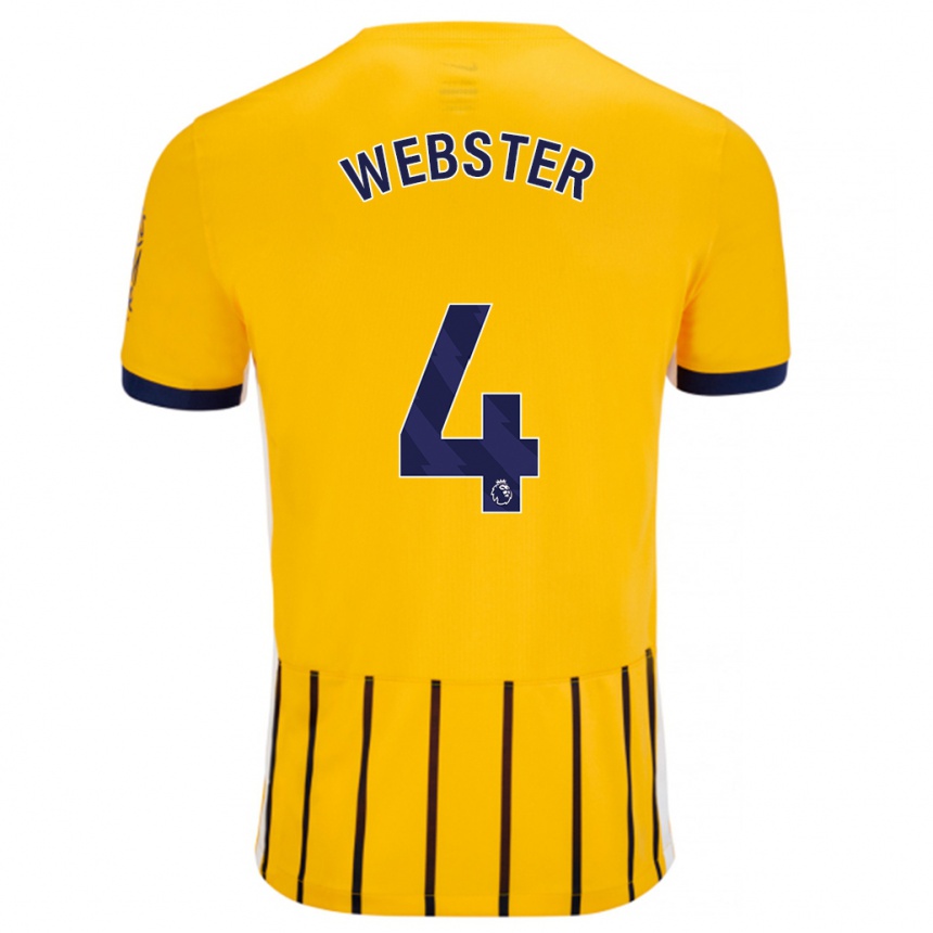 Kids Football Adam Webster #4 Gold Blue Pinstripes Away Jersey 2024/25 T-Shirt