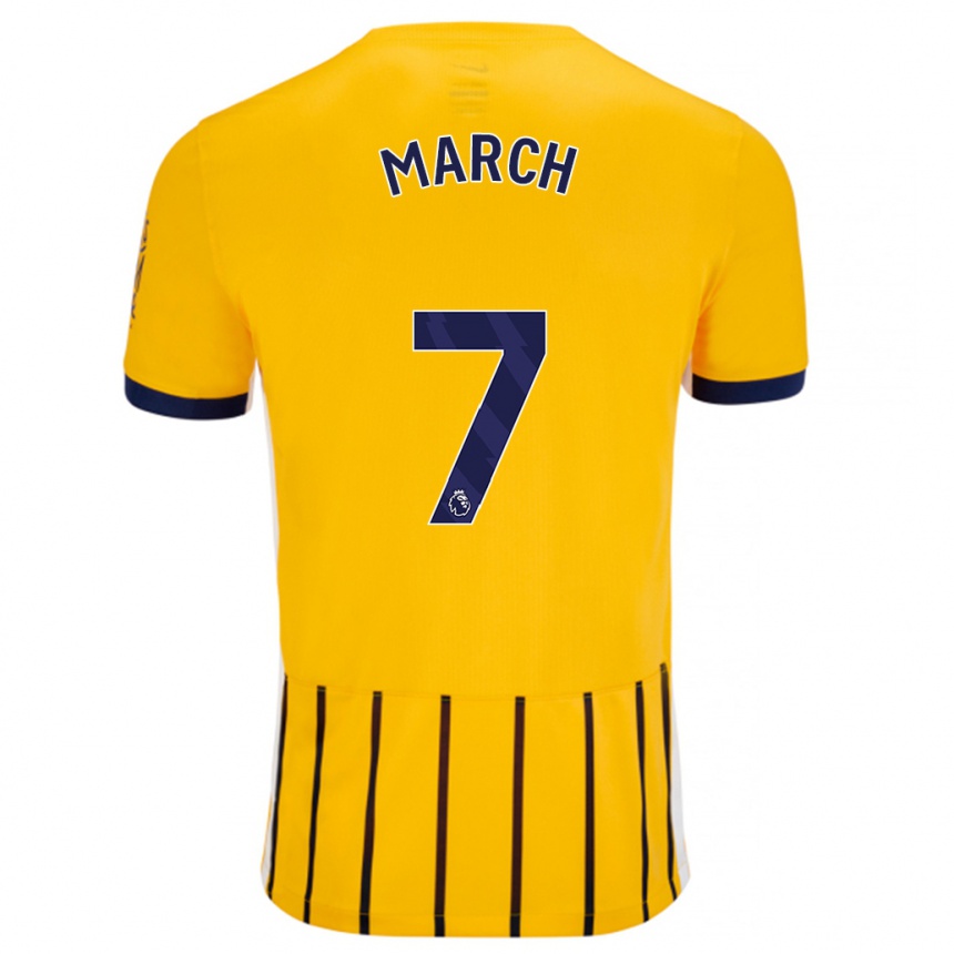 Kids Football Solly March #7 Gold Blue Pinstripes Away Jersey 2024/25 T-Shirt