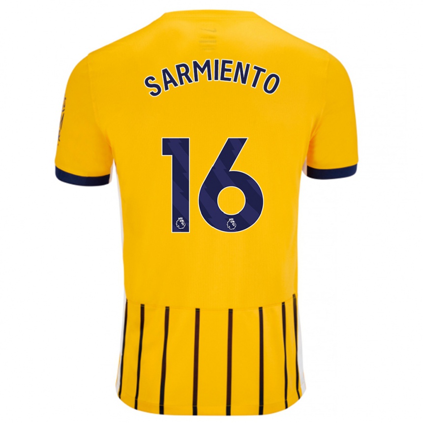 Kids Football Jeremy Sarmiento #16 Gold Blue Pinstripes Away Jersey 2024/25 T-Shirt