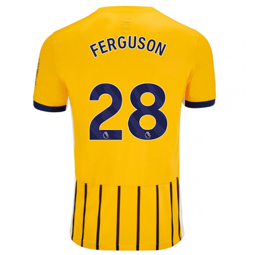 Kids Football Evan Ferguson #28 Gold Blue Pinstripes Away Jersey 2024/25 T-Shirt