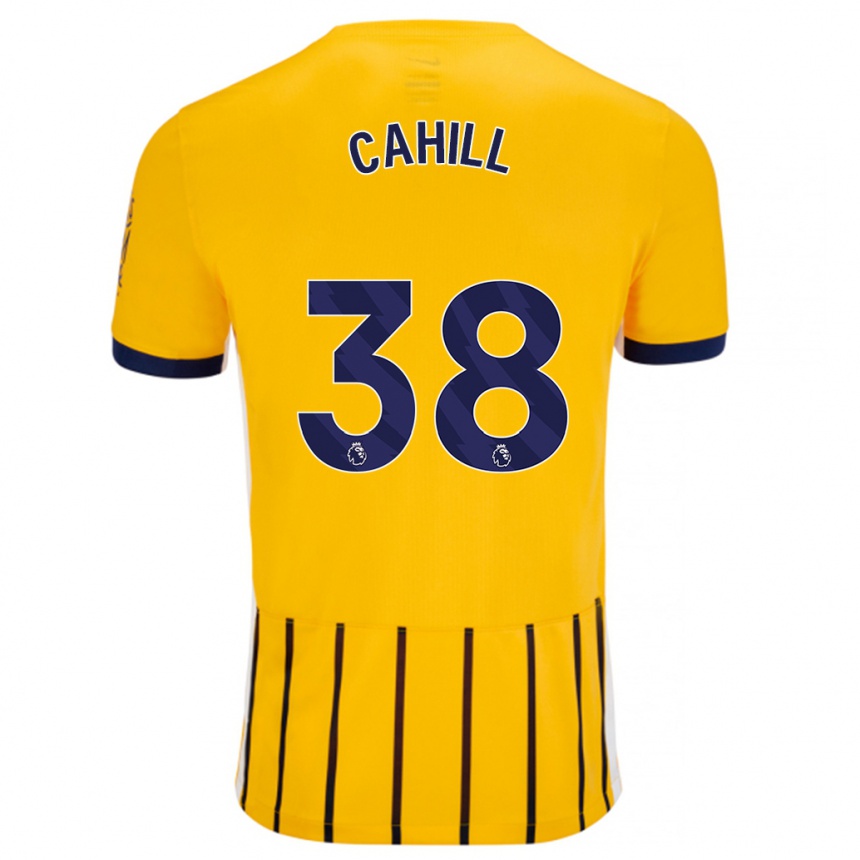 Kids Football Killian Cahill #38 Gold Blue Pinstripes Away Jersey 2024/25 T-Shirt