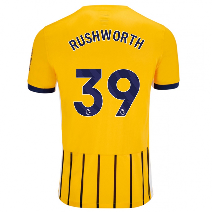 Kids Football Carl Rushworth #39 Gold Blue Pinstripes Away Jersey 2024/25 T-Shirt