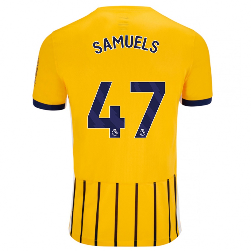 Kids Football Imari Samuels #47 Gold Blue Pinstripes Away Jersey 2024/25 T-Shirt