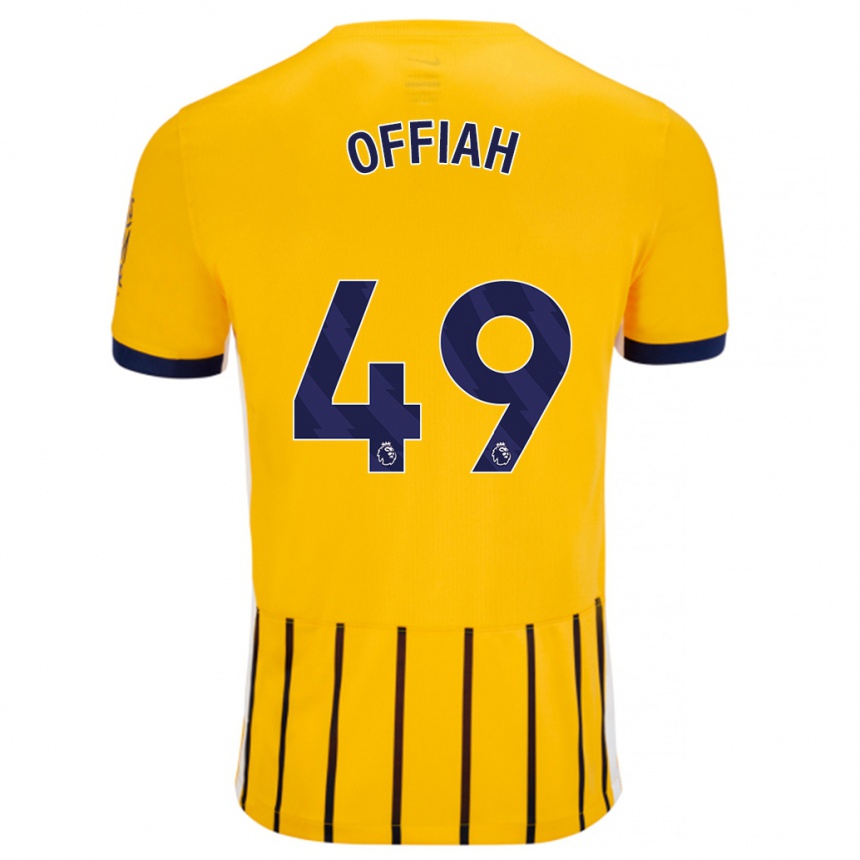 Kids Football Odel Offiah #49 Gold Blue Pinstripes Away Jersey 2024/25 T-Shirt