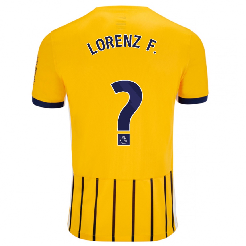 Kids Football Lorenz Ferdinand #0 Gold Blue Pinstripes Away Jersey 2024/25 T-Shirt