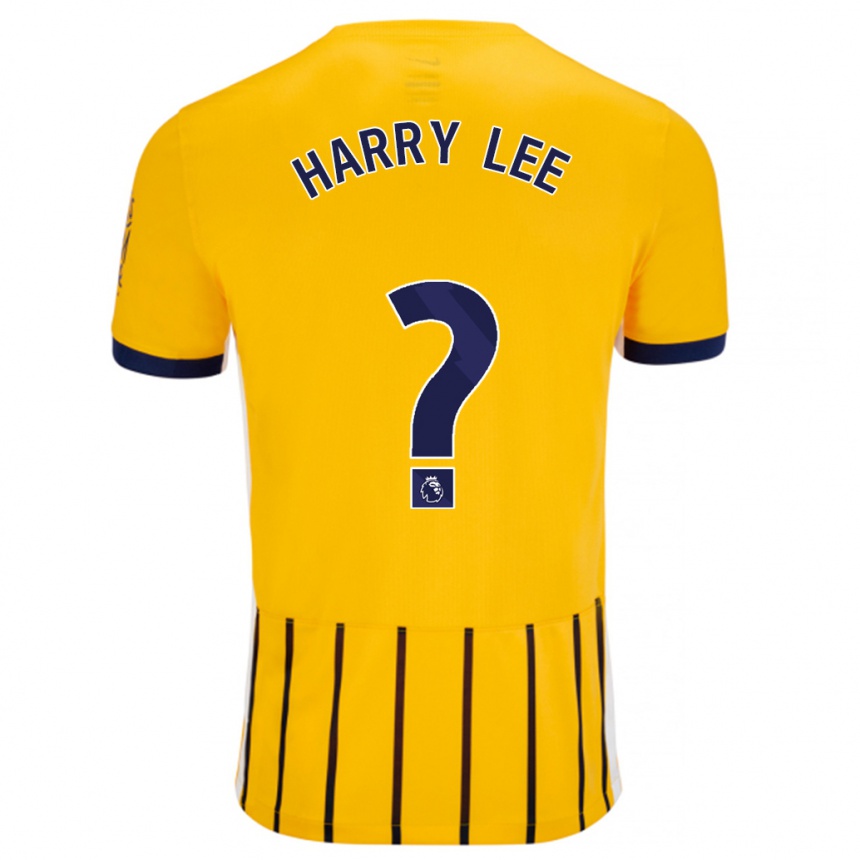 Kids Football Harry Lee #0 Gold Blue Pinstripes Away Jersey 2024/25 T-Shirt