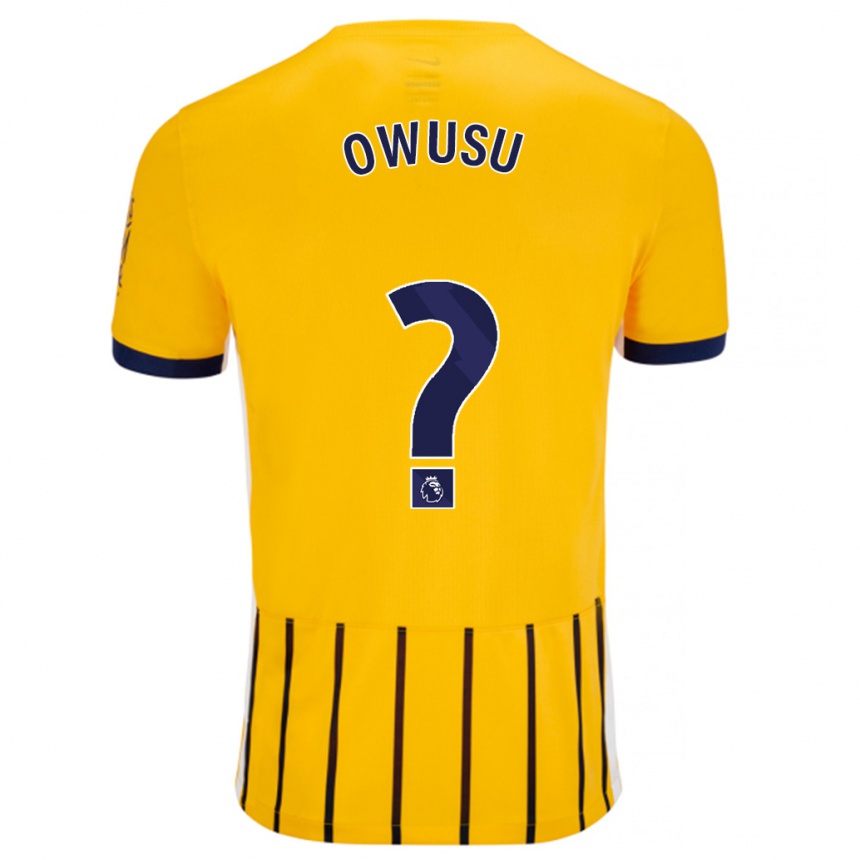 Kids Football Yussif Owusu #0 Gold Blue Pinstripes Away Jersey 2024/25 T-Shirt