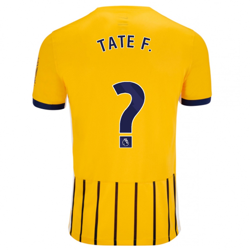 Kids Football Tate Ferdinand #0 Gold Blue Pinstripes Away Jersey 2024/25 T-Shirt