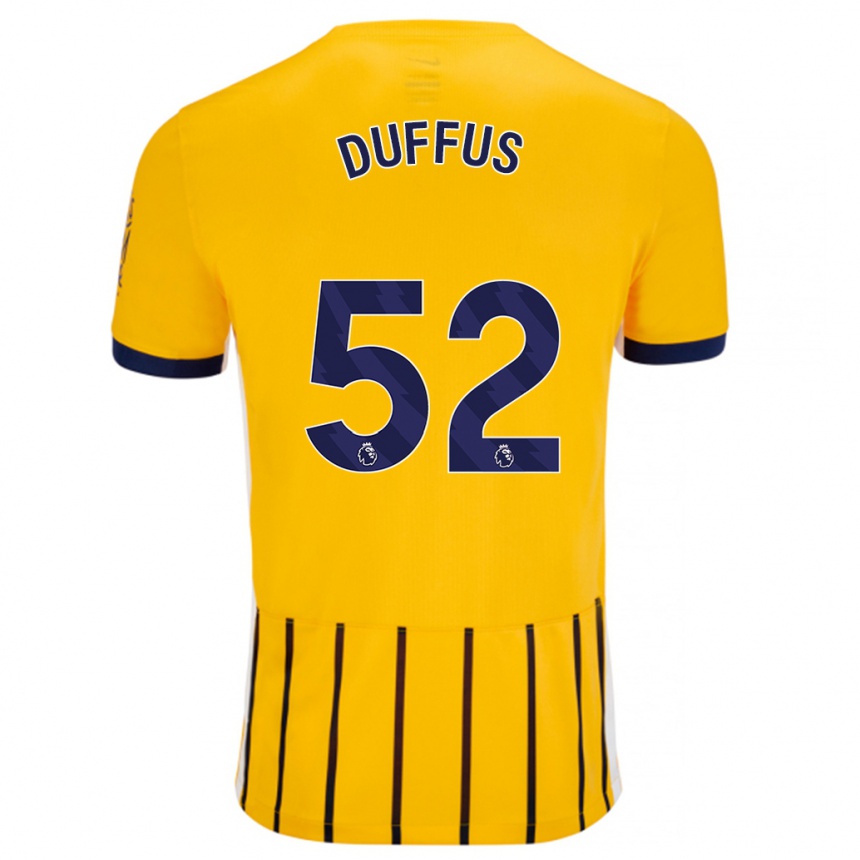 Kids Football Josh Duffus #52 Gold Blue Pinstripes Away Jersey 2024/25 T-Shirt