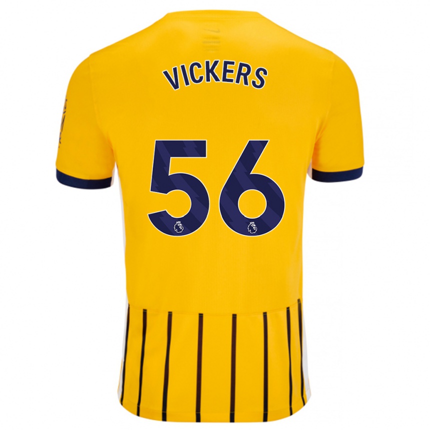 Kids Football Caylan Vickers #56 Gold Blue Pinstripes Away Jersey 2024/25 T-Shirt