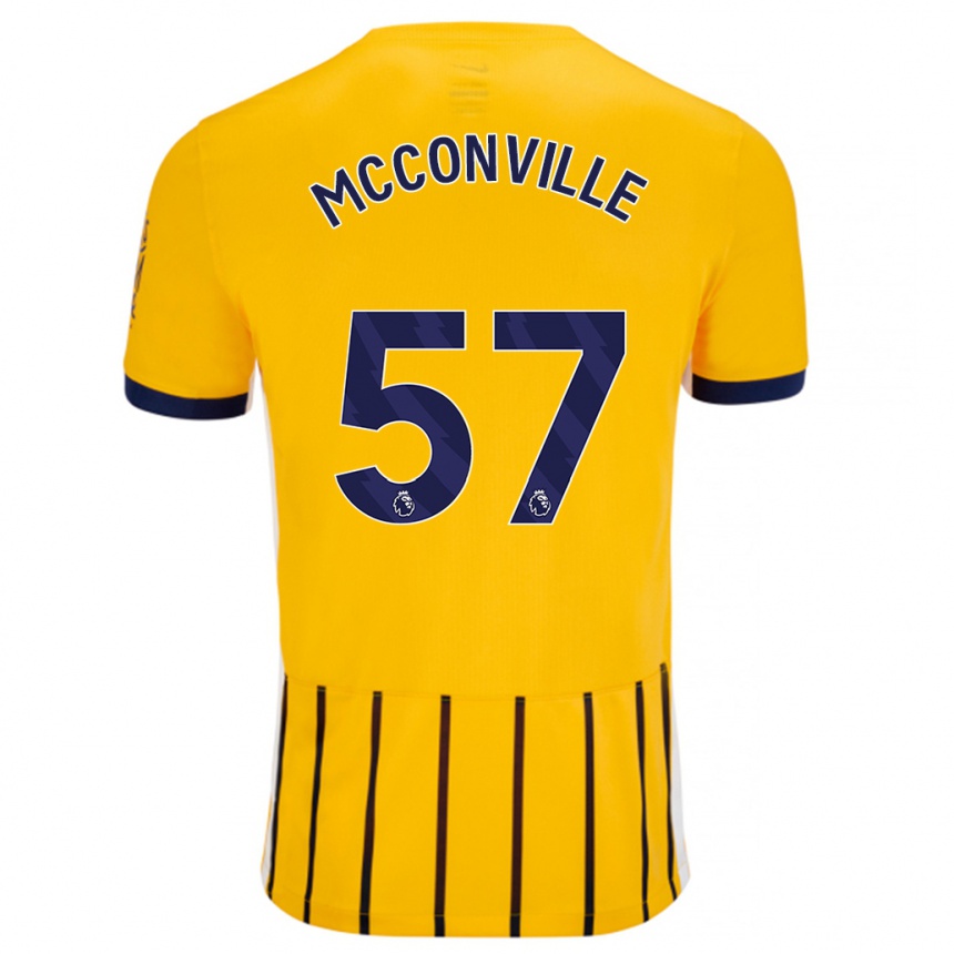 Kids Football Ruairi Mcconville #57 Gold Blue Pinstripes Away Jersey 2024/25 T-Shirt