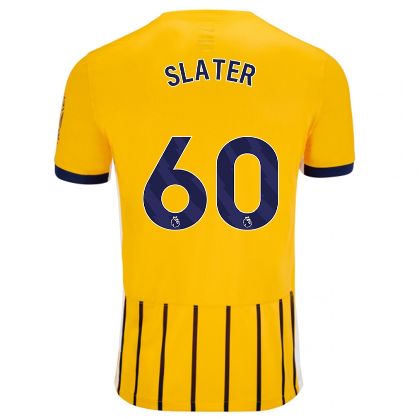 Kids Football Jacob Slater #60 Gold Blue Pinstripes Away Jersey 2024/25 T-Shirt