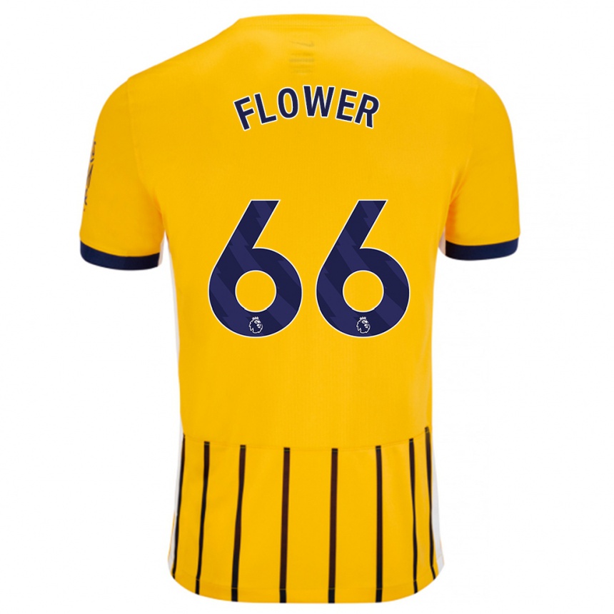 Kids Football Louis Flower #66 Gold Blue Pinstripes Away Jersey 2024/25 T-Shirt