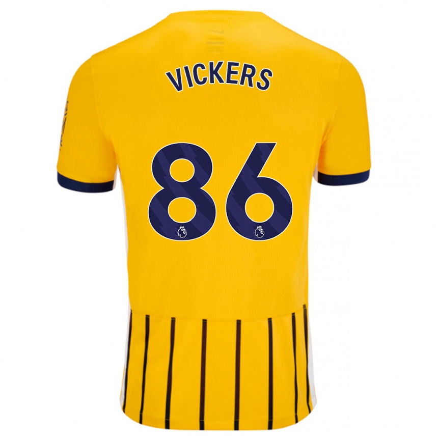 Kids Football Jacob Vickers #86 Gold Blue Pinstripes Away Jersey 2024/25 T-Shirt