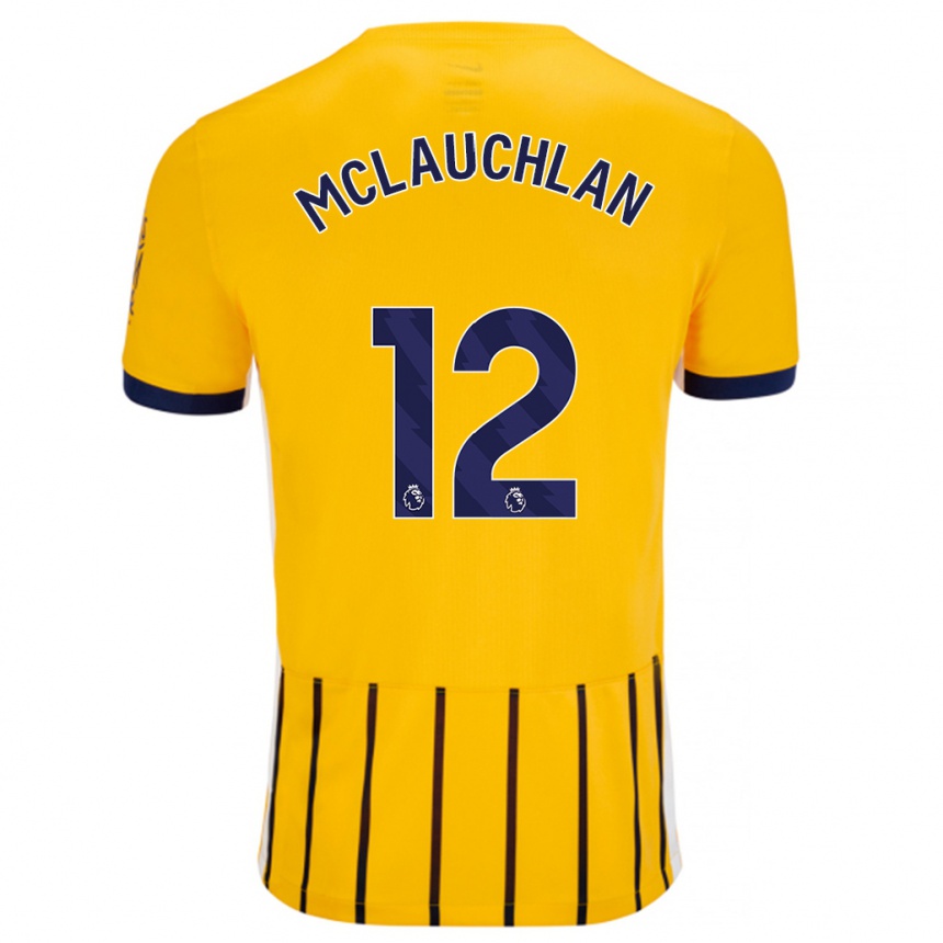 Kids Football Rachel Mclauchlan #12 Gold Blue Pinstripes Away Jersey 2024/25 T-Shirt