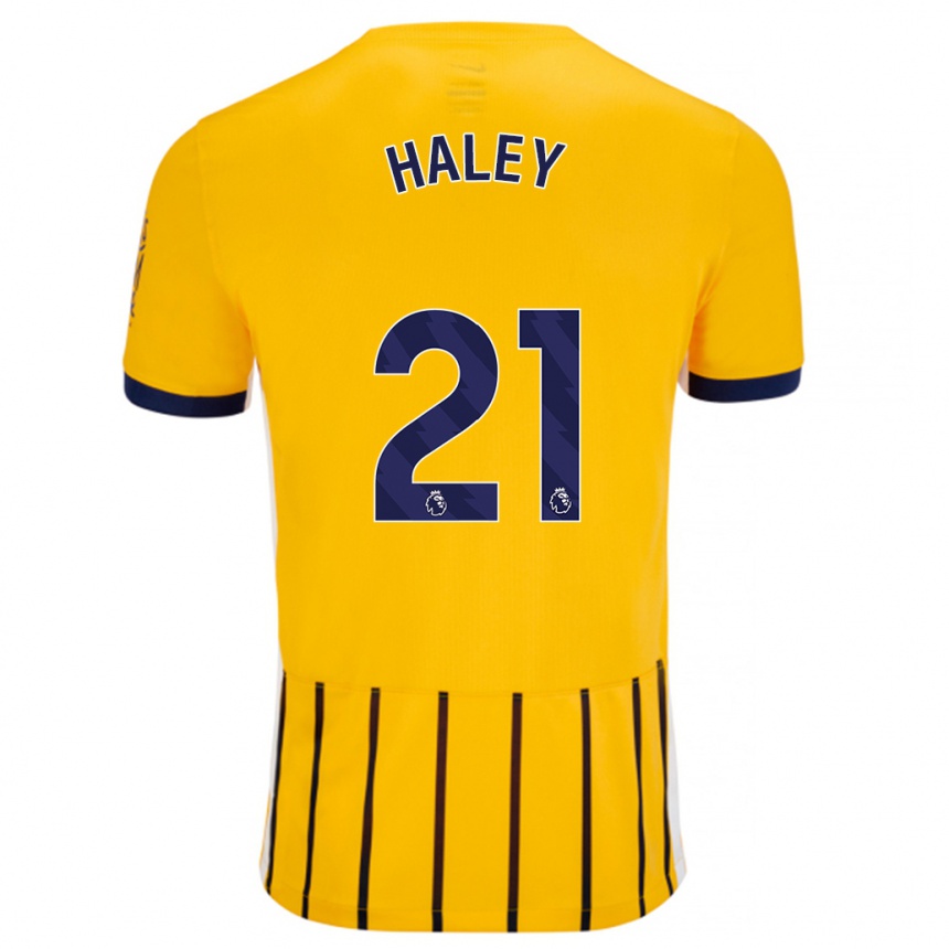 Kids Football Madison Haley #21 Gold Blue Pinstripes Away Jersey 2024/25 T-Shirt