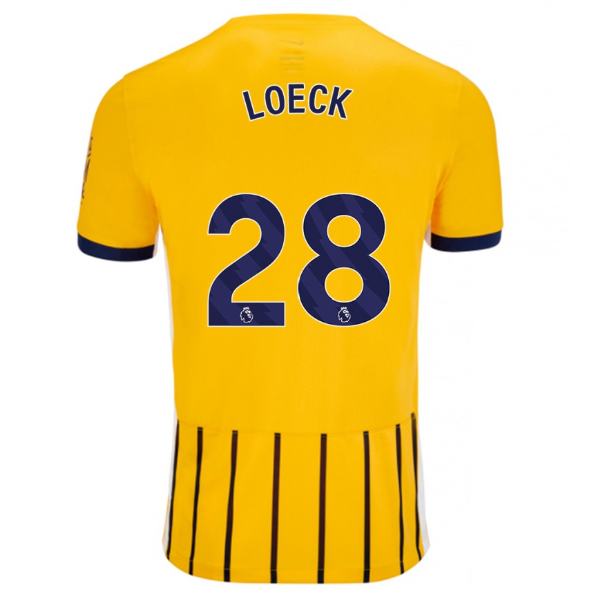 Kids Football Melina Loeck #28 Gold Blue Pinstripes Away Jersey 2024/25 T-Shirt