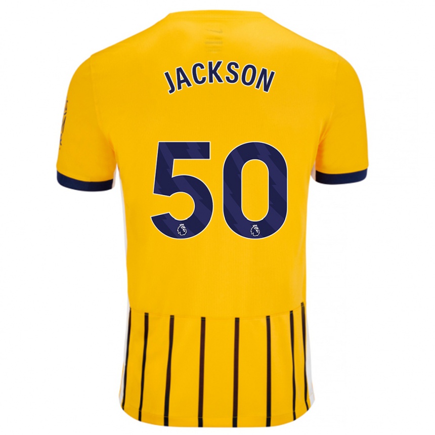 Kids Football Ben Jackson #50 Gold Blue Pinstripes Away Jersey 2024/25 T-Shirt