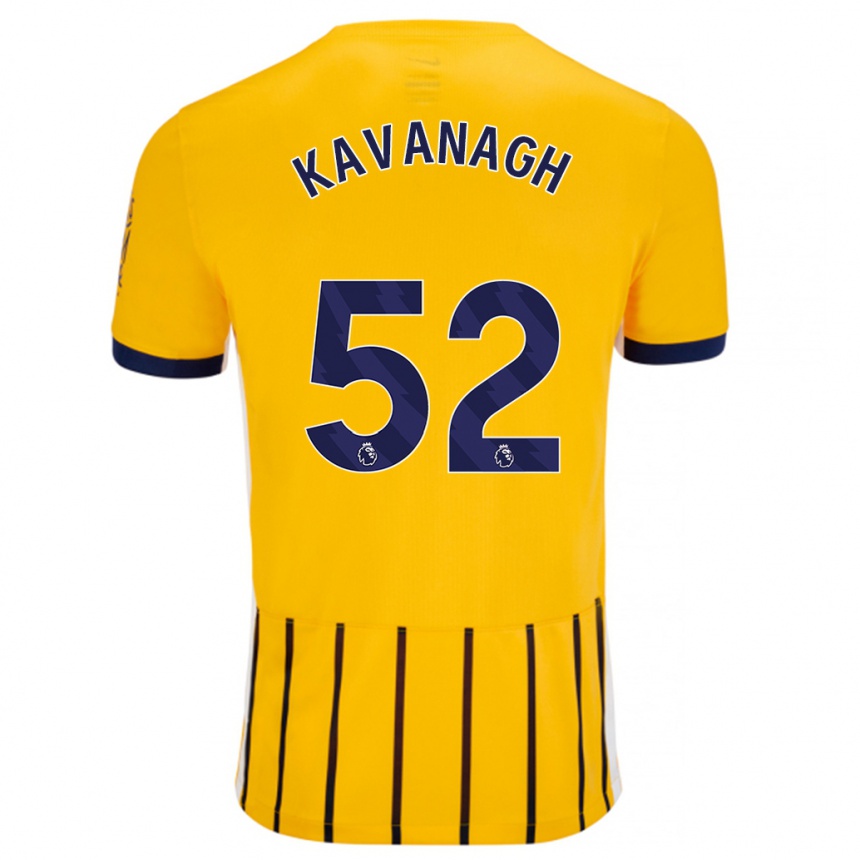 Kids Football Leigh Kavanagh #52 Gold Blue Pinstripes Away Jersey 2024/25 T-Shirt