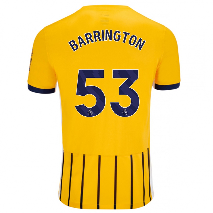 Kids Football Luca Barrington #53 Gold Blue Pinstripes Away Jersey 2024/25 T-Shirt