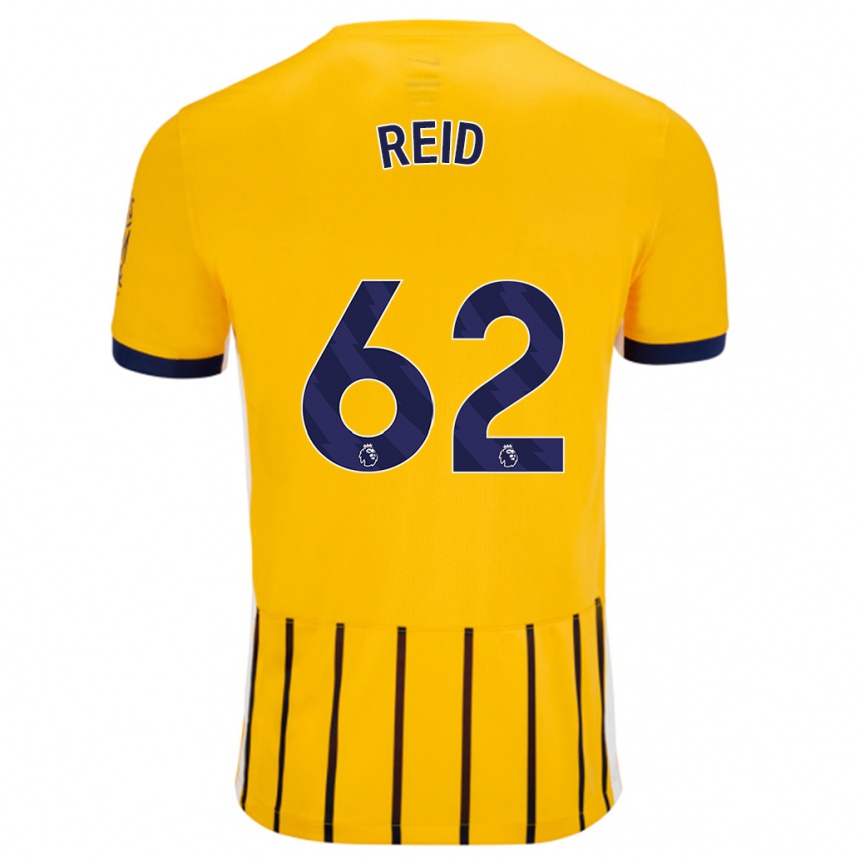 Kids Football Tommy Reid #62 Gold Blue Pinstripes Away Jersey 2024/25 T-Shirt