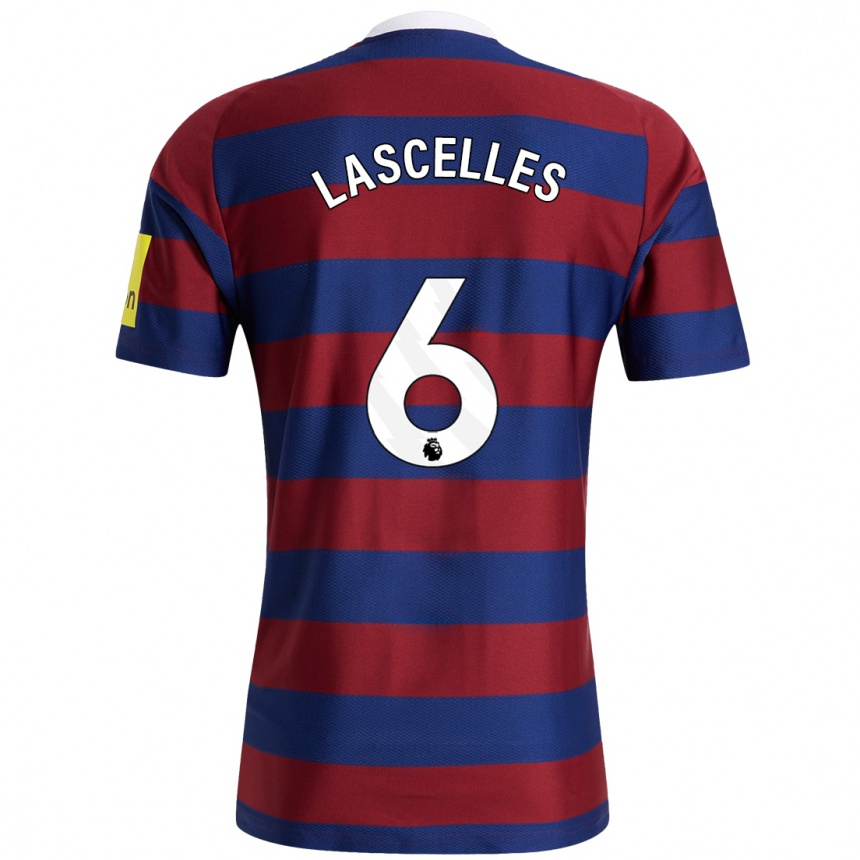 Kids Football Jamaal Lascelles #6 Burgundy Navy Blue Away Jersey 2024/25 T-Shirt