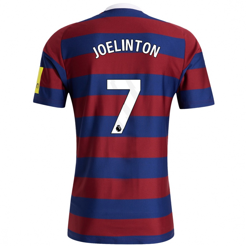 Kids Football Joelinton #7 Burgundy Navy Blue Away Jersey 2024/25 T-Shirt