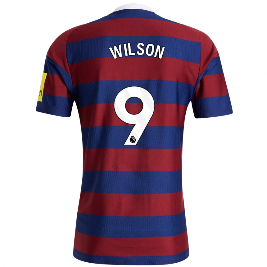 Kids Football Callum Wilson #9 Burgundy Navy Blue Away Jersey 2024/25 T-Shirt