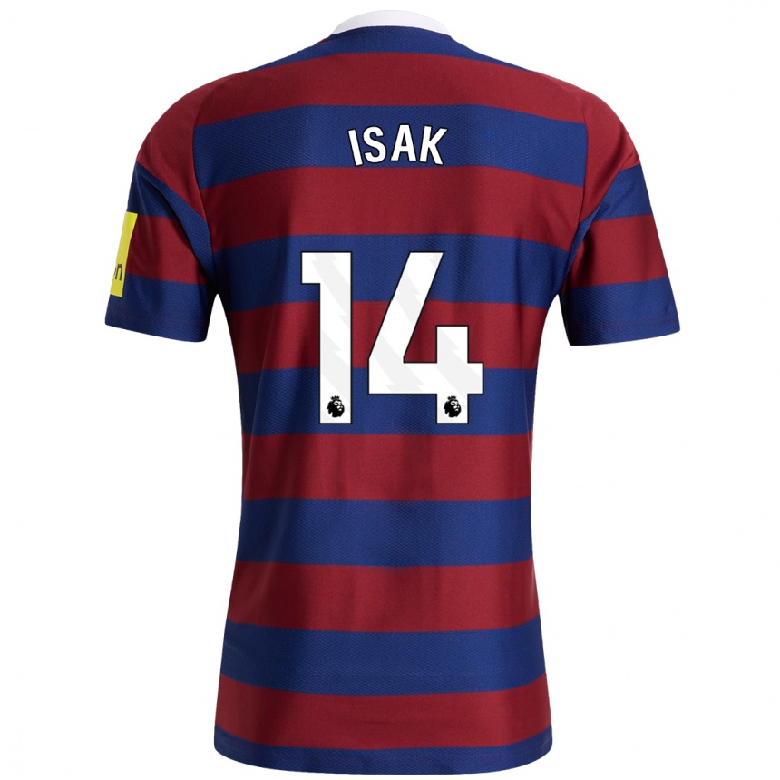 Kids Football Alexander Isak #14 Burgundy Navy Blue Away Jersey 2024/25 T-Shirt