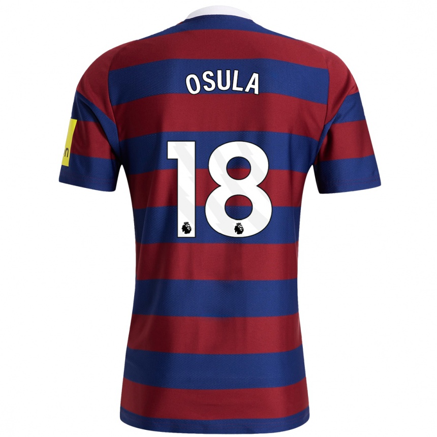 Kids Football William Osula #18 Burgundy Navy Blue Away Jersey 2024/25 T-Shirt