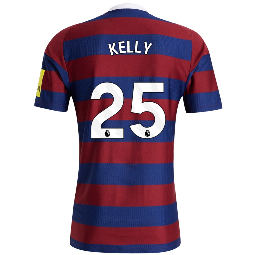 Kids Football Lloyd Kelly #25 Burgundy Navy Blue Away Jersey 2024/25 T-Shirt