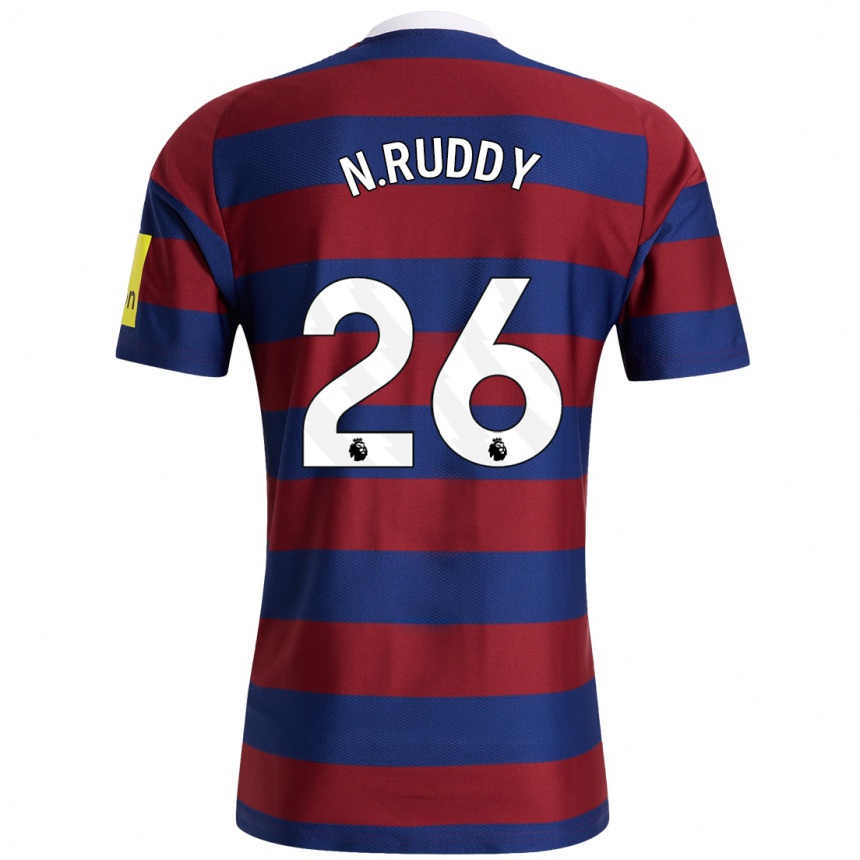 Kids Football John Ruddy #26 Burgundy Navy Blue Away Jersey 2024/25 T-Shirt