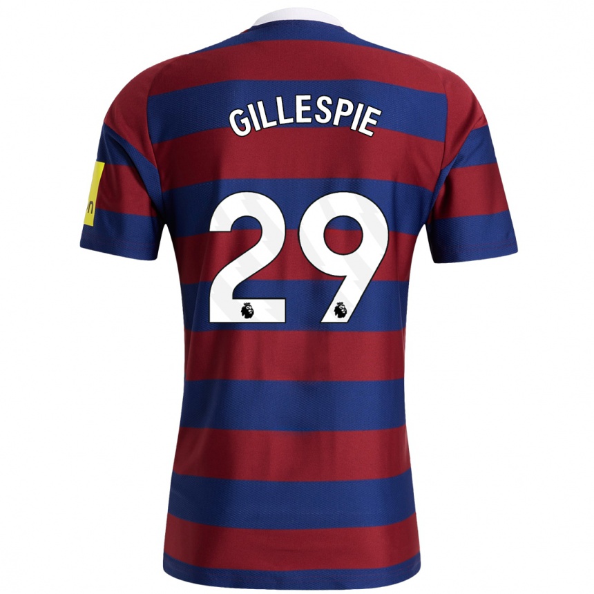 Kids Football Mark Gillespie #29 Burgundy Navy Blue Away Jersey 2024/25 T-Shirt