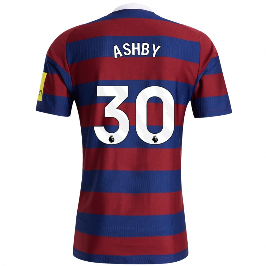 Kids Football Harrison Ashby #30 Burgundy Navy Blue Away Jersey 2024/25 T-Shirt