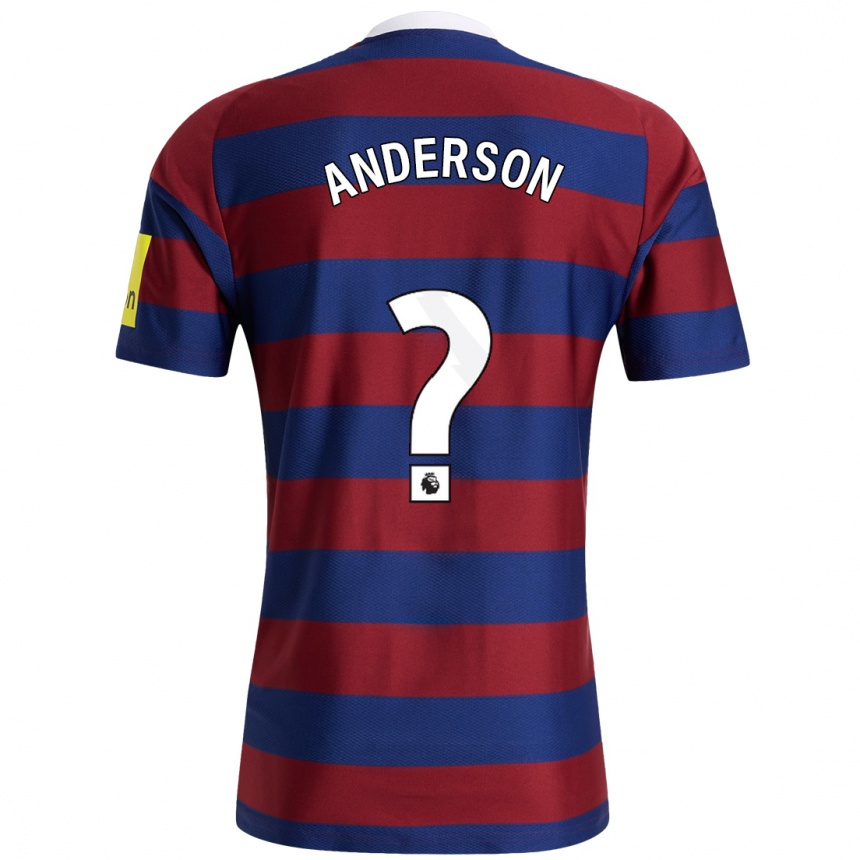 Kids Football Will Anderson #0 Burgundy Navy Blue Away Jersey 2024/25 T-Shirt