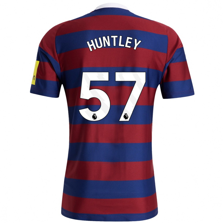 Kids Football James Huntley #57 Burgundy Navy Blue Away Jersey 2024/25 T-Shirt