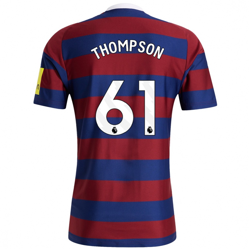 Kids Football Max Thompson #61 Burgundy Navy Blue Away Jersey 2024/25 T-Shirt