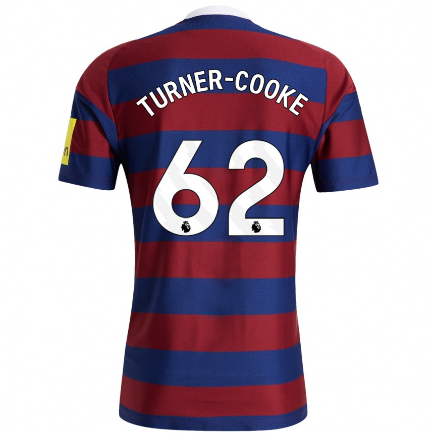 Kids Football Jay Turner-Cooke #62 Burgundy Navy Blue Away Jersey 2024/25 T-Shirt