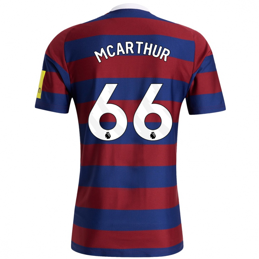 Kids Football Charlie Mcarthur #66 Burgundy Navy Blue Away Jersey 2024/25 T-Shirt