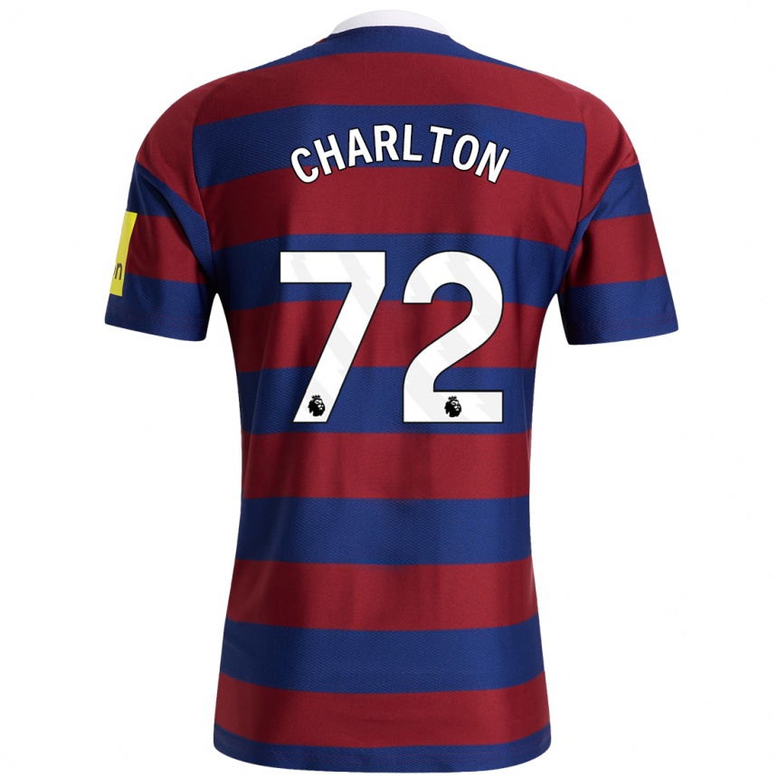 Kids Football Dylan Charlton #72 Burgundy Navy Blue Away Jersey 2024/25 T-Shirt