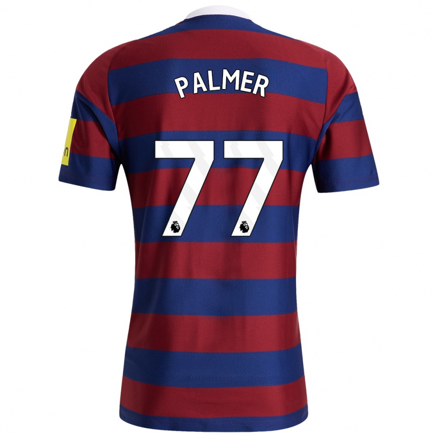 Kids Football Darren Palmer #77 Burgundy Navy Blue Away Jersey 2024/25 T-Shirt