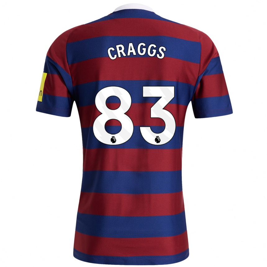 Kids Football Luke Craggs #83 Burgundy Navy Blue Away Jersey 2024/25 T-Shirt