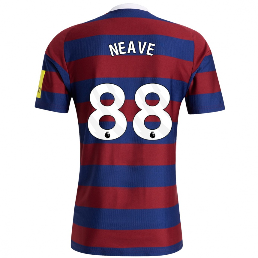 Kids Football Sean Neave #88 Burgundy Navy Blue Away Jersey 2024/25 T-Shirt