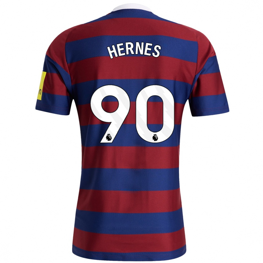 Kids Football Travis Hernes #90 Burgundy Navy Blue Away Jersey 2024/25 T-Shirt