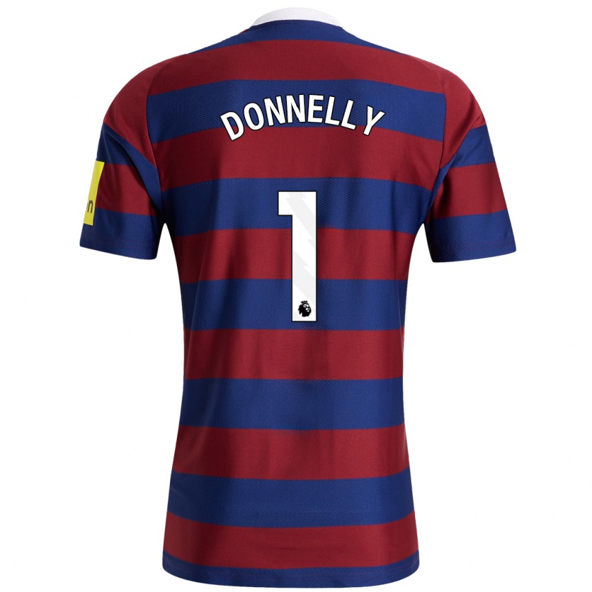 Kids Football Grace Donnelly #1 Burgundy Navy Blue Away Jersey 2024/25 T-Shirt