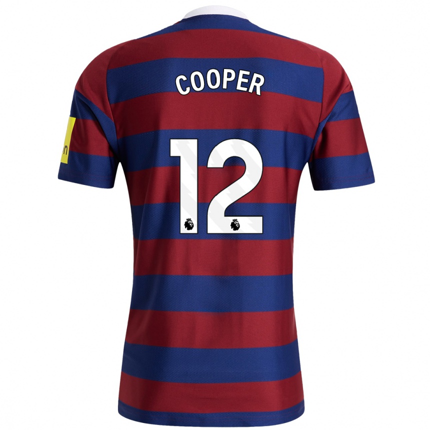 Kids Football Deanna Cooper #12 Burgundy Navy Blue Away Jersey 2024/25 T-Shirt