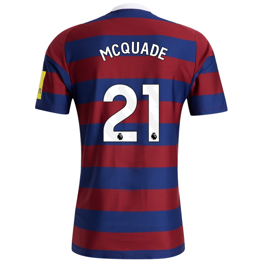 Kids Football Jasmine Mcquade #21 Burgundy Navy Blue Away Jersey 2024/25 T-Shirt